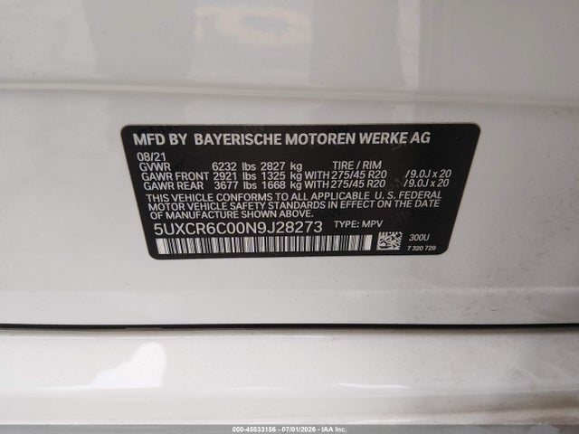 5UXCR6C00N9J28273 BMW X5 Xdrive40i