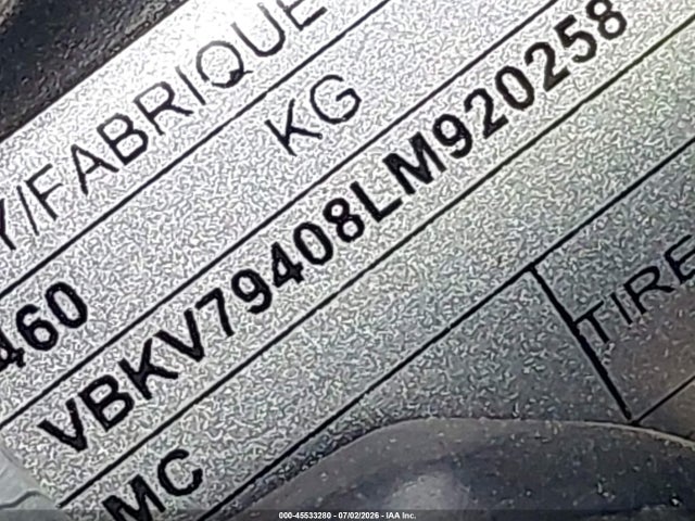 45533280 :رقم المزاد ، VBKV79408LM920258 vin ، 2020 Ktm 1290 Super Adventure S مزاد بيع