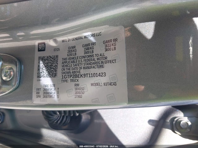 1GTP2BEK9T1101423 GMC Canyon Elevation