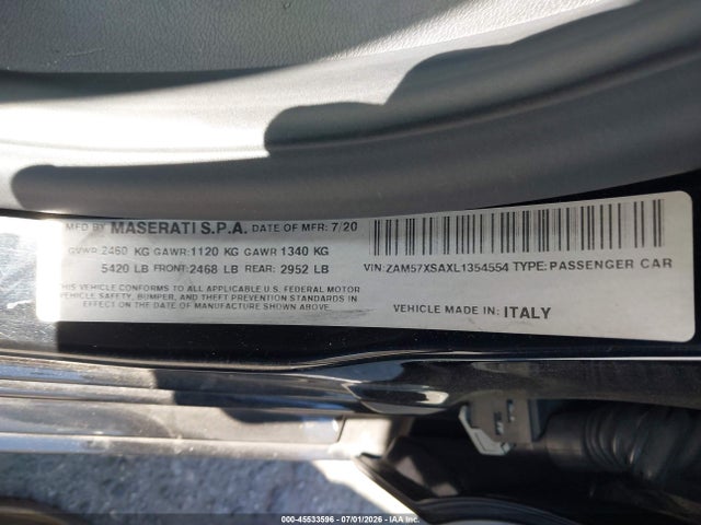 ZAM57XSAXL1354554 Maserati Ghibli