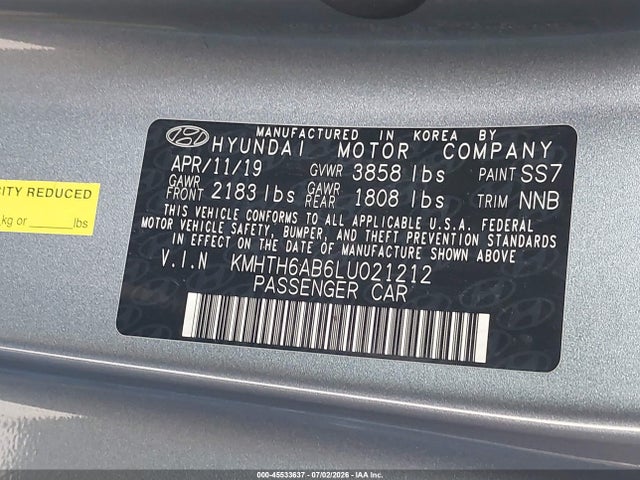 Hyundai Veloster Turbo 2020 KMHTH6AB6LU021212 Image 9