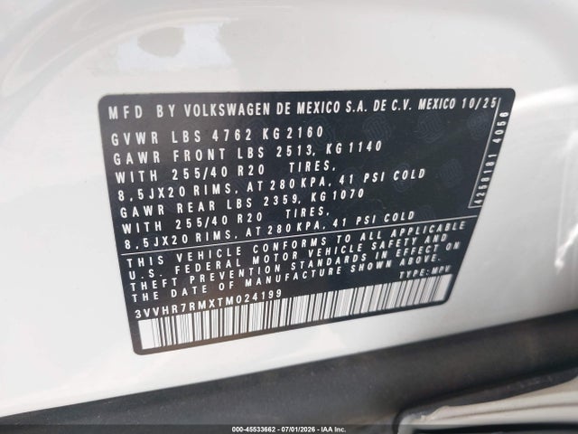 Aukcja sprzedaży 2026 Volkswagen Tiguan Se R-line Black, vin: 3VVHR7RMXTM024199, numer aukcji: 45533662