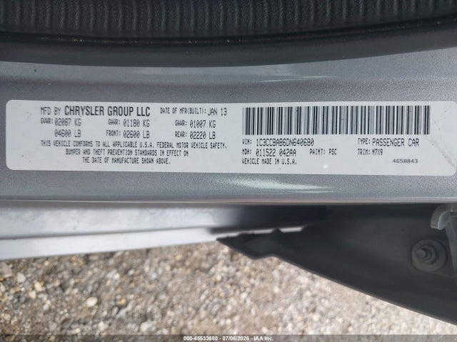 Aukcja sprzedaży 2013 Chrysler 200 Lx, vin: 1C3CCBAB6DN640680, numer aukcji: 45533680