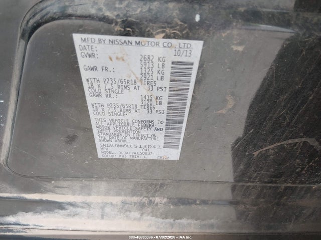 5N1AL0MN9EC513041 Infiniti QX60