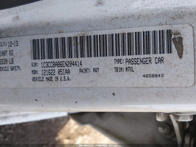 Aukcja sprzedaży 2014 Chrysler 200 Lx, vin: 1C3CCBAB6EN204414, numer aukcji: 45533710