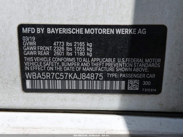 WBA5R7C57KAJ84875 BMW 330i Xdrive