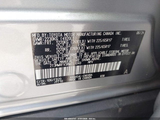 2T3MWRFV3RW231040 Toyota Rav4 Hybrid Le