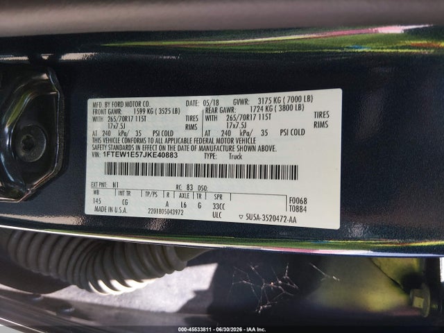 Ford F-150 2018 1FTEW1E57JKE40883 Image 9