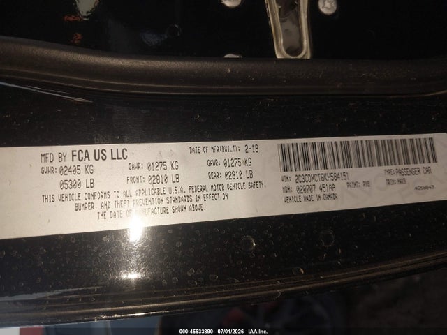 Dodge Charger R/t Rwd 2019 2C3CDXCT8KH584151 Image 9
