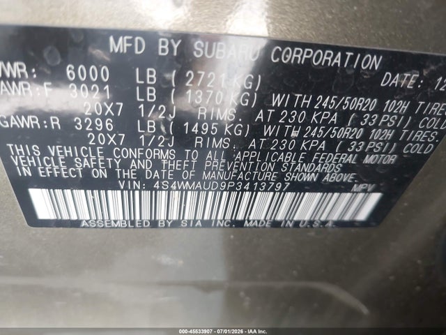 4S4WMAUD9P3413797 Subaru Ascent Limited 7-passenger