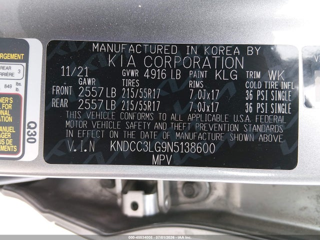KIA Niro Ev Ex 2022 KNDCC3LG9N5138600 Image 9