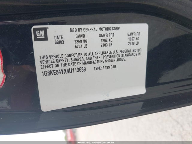 Продажа на аукционе авто 2004 Cadillac Deville Dhs, vin: 1G6KE54YX4U113639, номер лота: 45534021