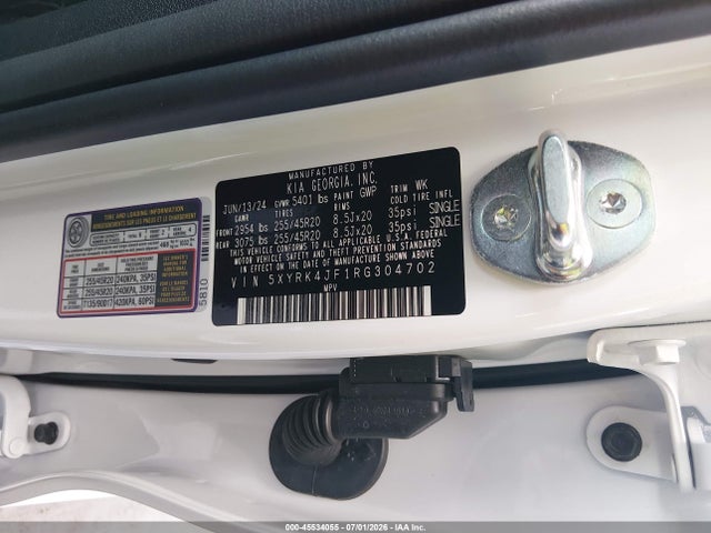 Auction sale of the 2024 Kia Sorento Sx, vin: 5XYRK4JF1RG304702, lot number: 45534055