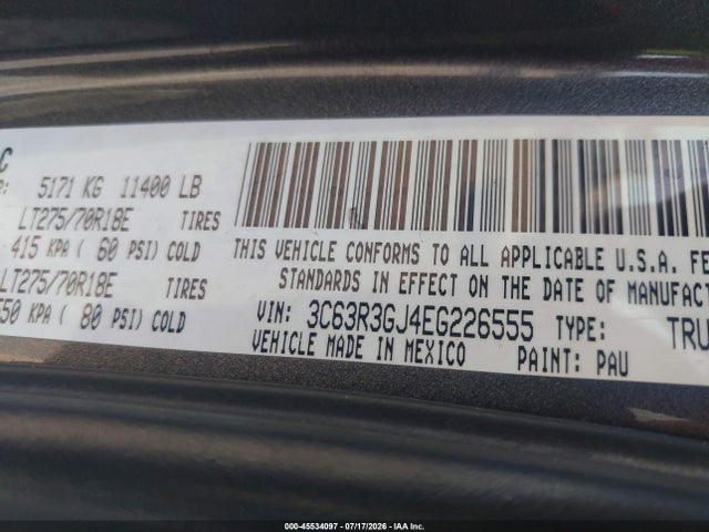2014 Ram 3500 Tradesman მანქანა იყიდება აუქციონზე, vin: 3C63R3GJ4EG226555, აუქციონის ნომერი: 45534097