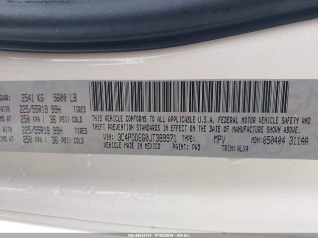 Продаж на аукціоні авто 2018 Dodge Journey Gt Awd, vin: 3C4PDDEG0JT389971, номер лоту: 45534183
