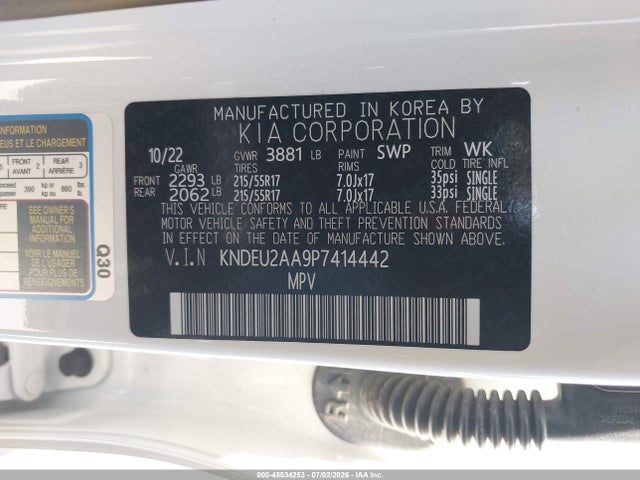 KIA SELTOS S 2023 KNDEU2AA9P7414442 Image 9