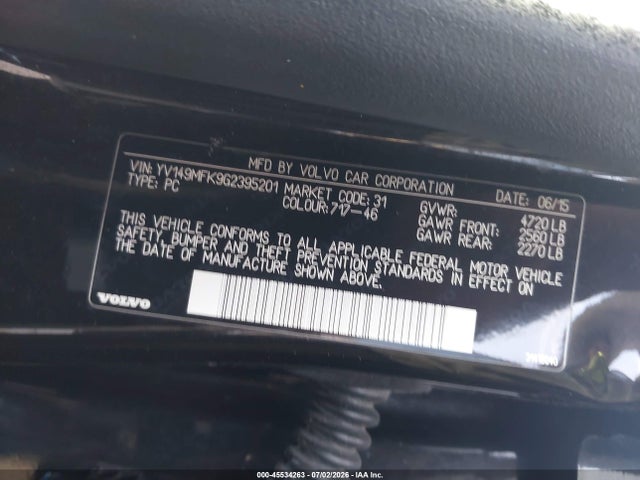 Продажа на аукционе авто 2016 Volvo S60 T6 Drive-e, vin: YV149MFK9G2395201, номер лота: 45534263