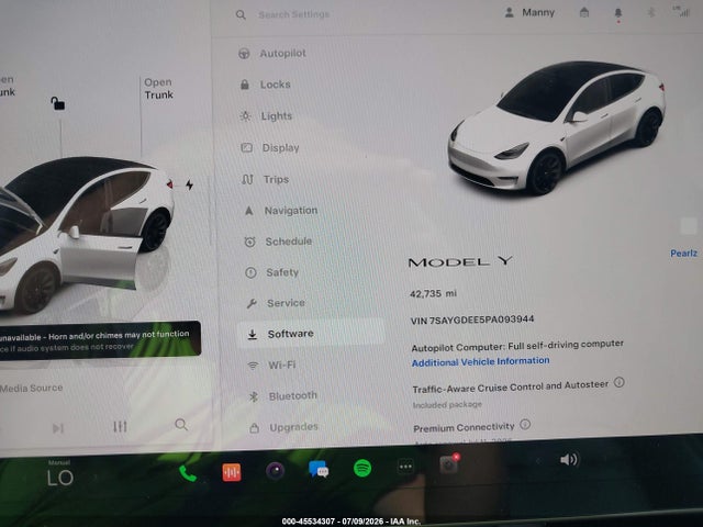 45534307 :رقم المزاد ، 7SAYGDEE5PA093944 vin ، 2023 Tesla Model Y Awd/long Range Dual Motor All-wheel Drive مزاد بيع