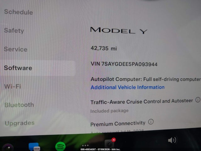 45534307 :رقم المزاد ، 7SAYGDEE5PA093944 vin ، 2023 Tesla Model Y Awd/long Range Dual Motor All-wheel Drive مزاد بيع