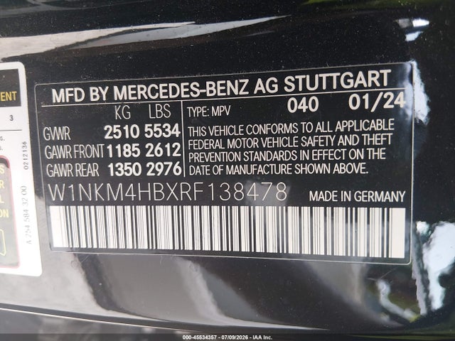 2024 Mercedes-benz Glc 300 4matic Suv მანქანა იყიდება აუქციონზე, vin: W1NKM4HBXRF138478, აუქციონის ნომერი: 45534357