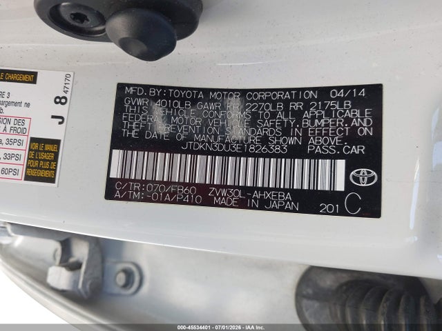 Toyota Prius Three 2014 JTDKN3DU3E1826383 Image 9
