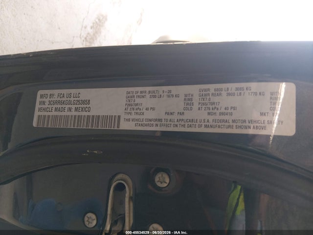 3C6RR6KG0LG253658 RAM 1500 Classic Tradesman 4x2 5&#039;7 Box