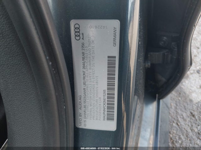 Продаж на аукціоні авто 2016 Audi A6 3.0l Tdi Premium Plus, vin: WAUFMAFCXGN015265, номер лоту: 45534589