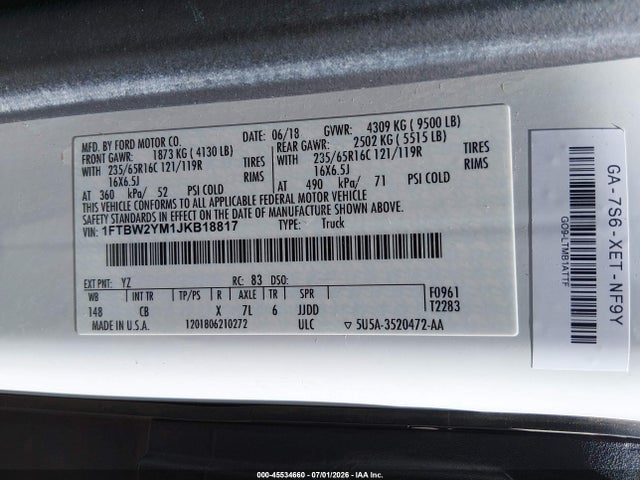 1FTBW2YM1JKB18817 Ford Transit-350