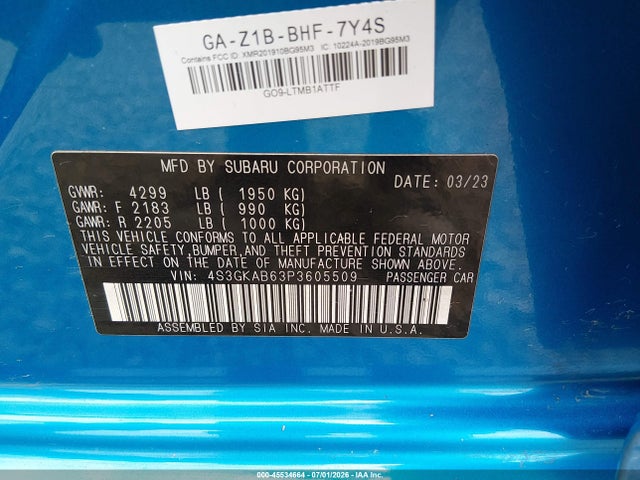 Subaru Impreza Base 2023 4S3GKAB63P3605509 Image 9