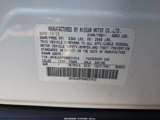 Продаж на аукціоні авто 2016 Infiniti Qx50, vin: JN1BJ0RP6GM231514, номер лоту: 45534665
