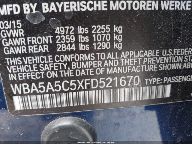 WBA5A5C5XFD521670 BMW 528I