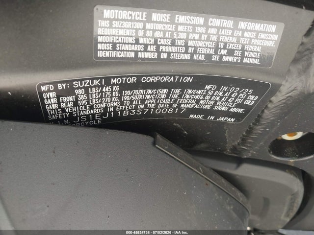 Suzuki GSX1300 RR 2025 JS1EJ11B3S7100817 Image 10