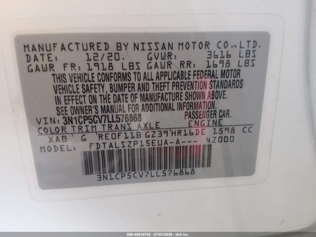 Nissan Kicks Sv Xtronic Cvt 2020 3N1CP5CV7LL576868 Image 9