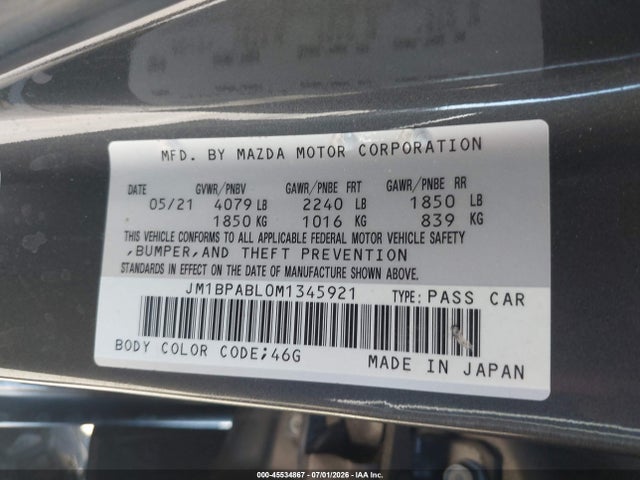 Mazda Mazda3 Select 2021 JM1BPABL0M1345921 Image 9