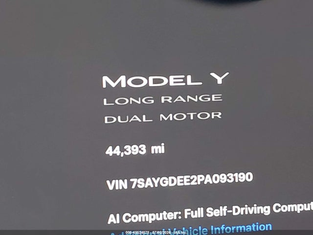 45534878 :رقم المزاد ، 7SAYGDEE2PA093190 vin ، 2023 Tesla Model Y مزاد بيع