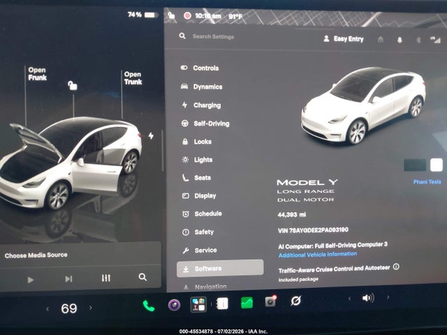 45534878 :رقم المزاد ، 7SAYGDEE2PA093190 vin ، 2023 Tesla Model Y مزاد بيع