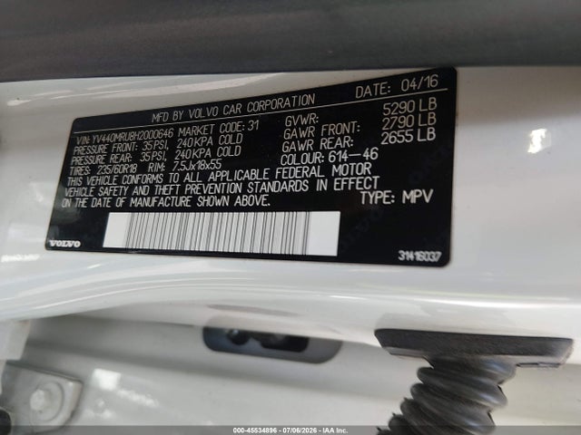Продаж на аукціоні авто 2017 Volvo Xc60 T5 Inscription, vin: YV440MRU8H2000646, номер лоту: 45534896