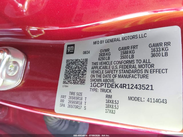 1GCPTDEK4R1243521 Chevrolet Colorado 4wd Z71