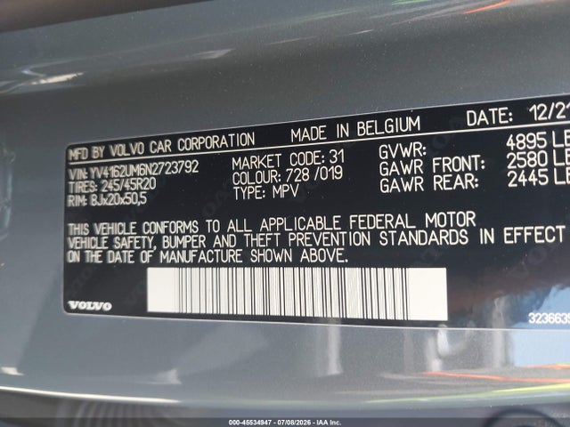 Продаж на аукціоні авто 2022 Volvo Xc40 T5 R-design, vin: YV4162UM6N2723792, номер лоту: 45534947