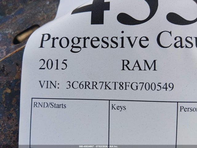 Aukcja sprzedaży 2015 Ram 1500 Express, vin: 3C6RR7KT8FG700549, numer aukcji: 45534957