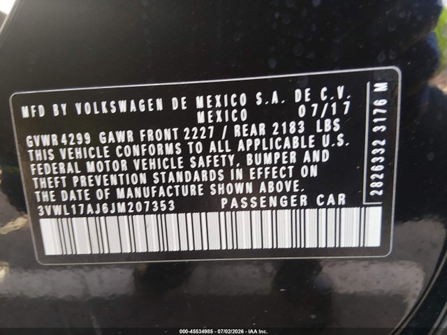 Volkswagen Jetta 1.8t Sel 2018 3VWL17AJ6JM207353 Image 9