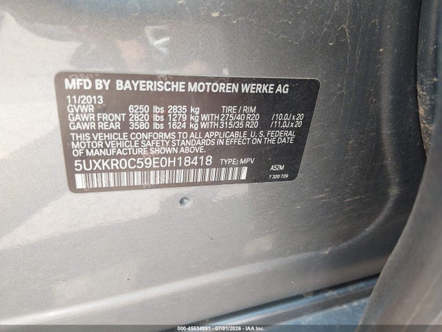 45534991 :رقم المزاد ، 5UXKR0C59E0H18418 vin ، 2014 Bmw X5 Xdrive35i مزاد بيع