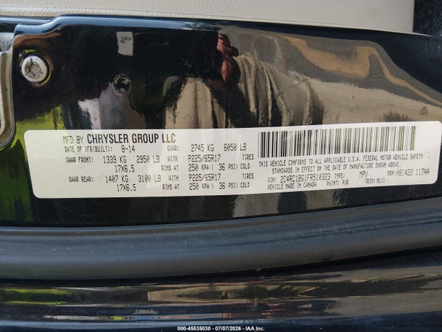 Продажа на аукционе авто 2015 Chrysler Town & Country Touring, vin: 2C4RC1BG1FR510323, номер лота: 45535030