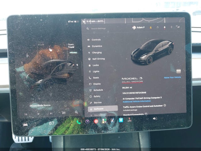 45535073 :رقم المزاد ، 5YJ3E1EC1NF243848 vin ، 2022 Tesla Model 3 Performance Dual Motor All-wheel Drive مزاد بيع