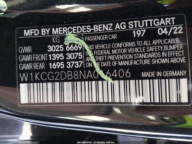 Mercedes-Benz EQS 450+ 2022 W1KCG2DB8NA016406 Image 9