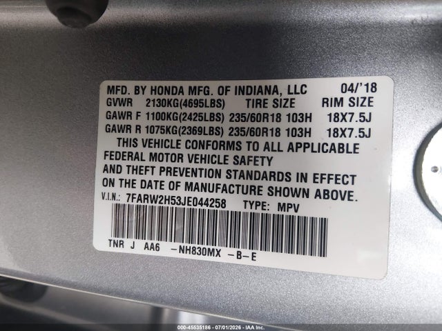 Honda CR-V EX 2018 7FARW2H53JE044258 Image 9