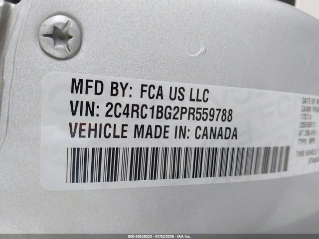 45535223 :رقم المزاد ، 2C4RC1BG2PR559788 vin ، 2023 Chrysler Pacifica Touring L مزاد بيع