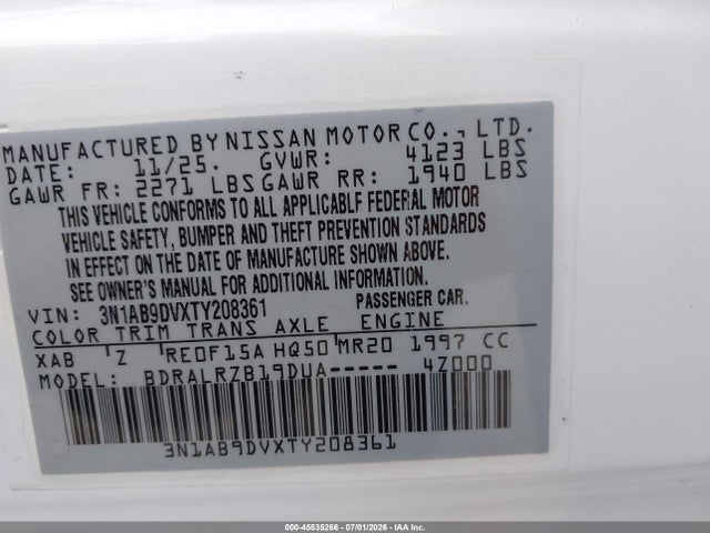 Nissan SENTRA SR 2026 3N1AB9DVXTY208361 Image 9