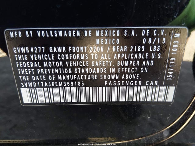 3VWD17AJ6EM369185 Volkswagen Jetta 1.8t Se