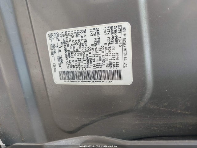 Aukcja sprzedaży 2011 Nissan Rogue Sv, vin: JN8AS5MV5BW273022, numer aukcji: 45535333